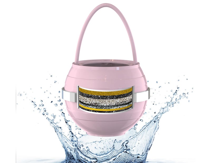 SHLLKTTRY Bathtub Water Filter for Tub with Overflow,2,500 Gallons of Filtration,8 Stages Bath Filter,Remove contaminants,Chlorineand Fluoride,Hardwater Softener,BPA Free(Upgrade Version),Pink - Image 1